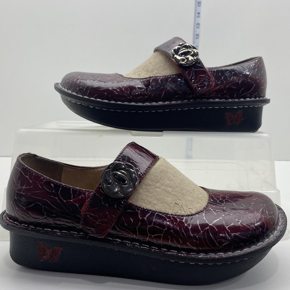 Alegria‎ PG Lite PAL-544 Women's Mary Jane Shoes Burgundy Patent EU 37